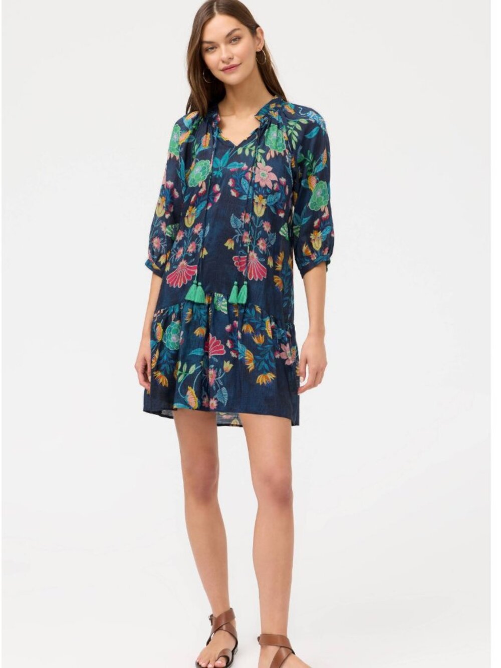NEW JOHNNY WAS Elizabeth Tassel Dress, Size XXL